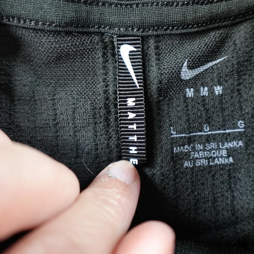 Nike x MMW NRG Mock Neck Shirt Mens Large Black Short Sleeve Performance DD9436